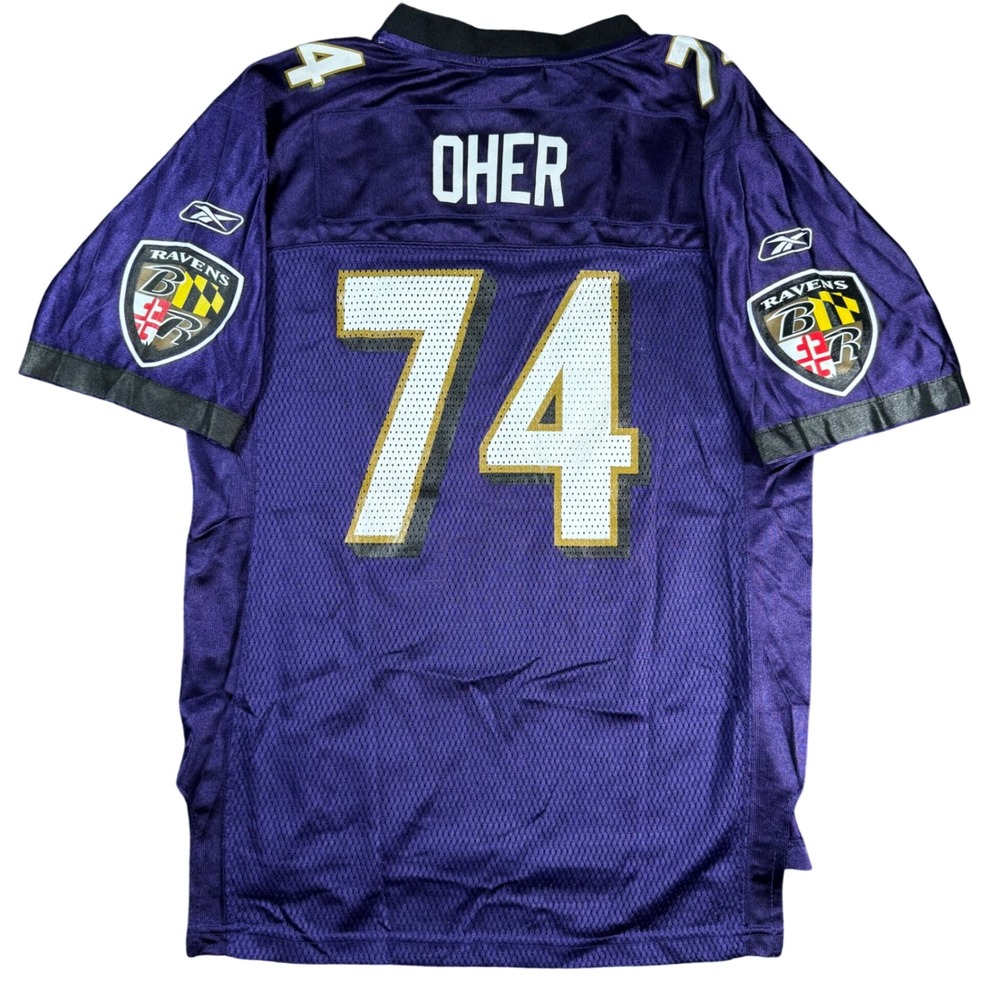 Reebok Michael Oher Baltimore Ravens Jersey Youth Large Purple 74 NFL Football